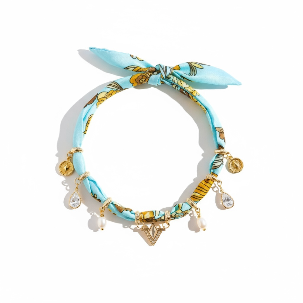 Waves Of Aqua Neck Wrap Necklace