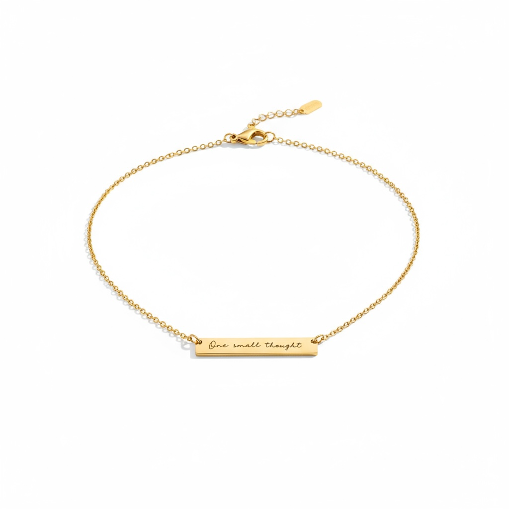 One Small Thought Gold Bar Necklace