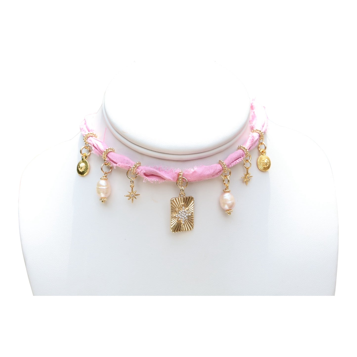 Pretty In Pink Bandana Necklace