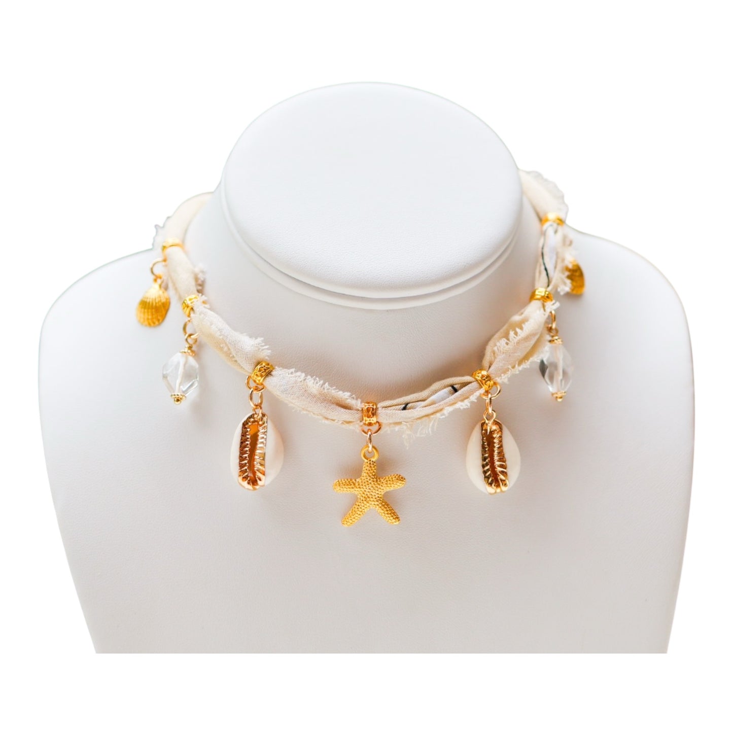 Star Of The Sea Cream Bandana Charm Necklace