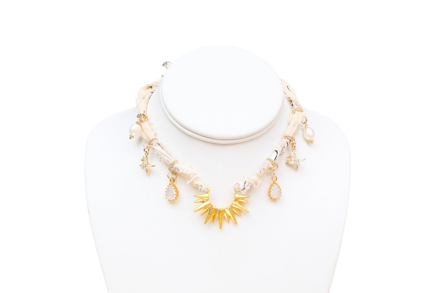 Here Comes The Sun Cream Bandana Necklace