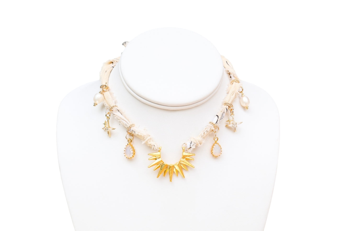 Here Comes The Sun Cream Bandana Necklace
