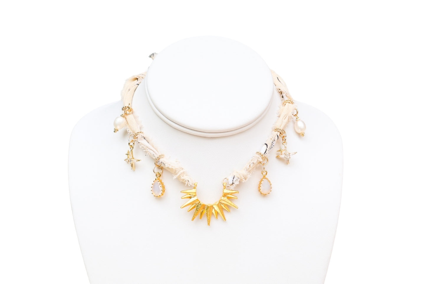 Here Comes The Sun Cream Bandana Necklace
