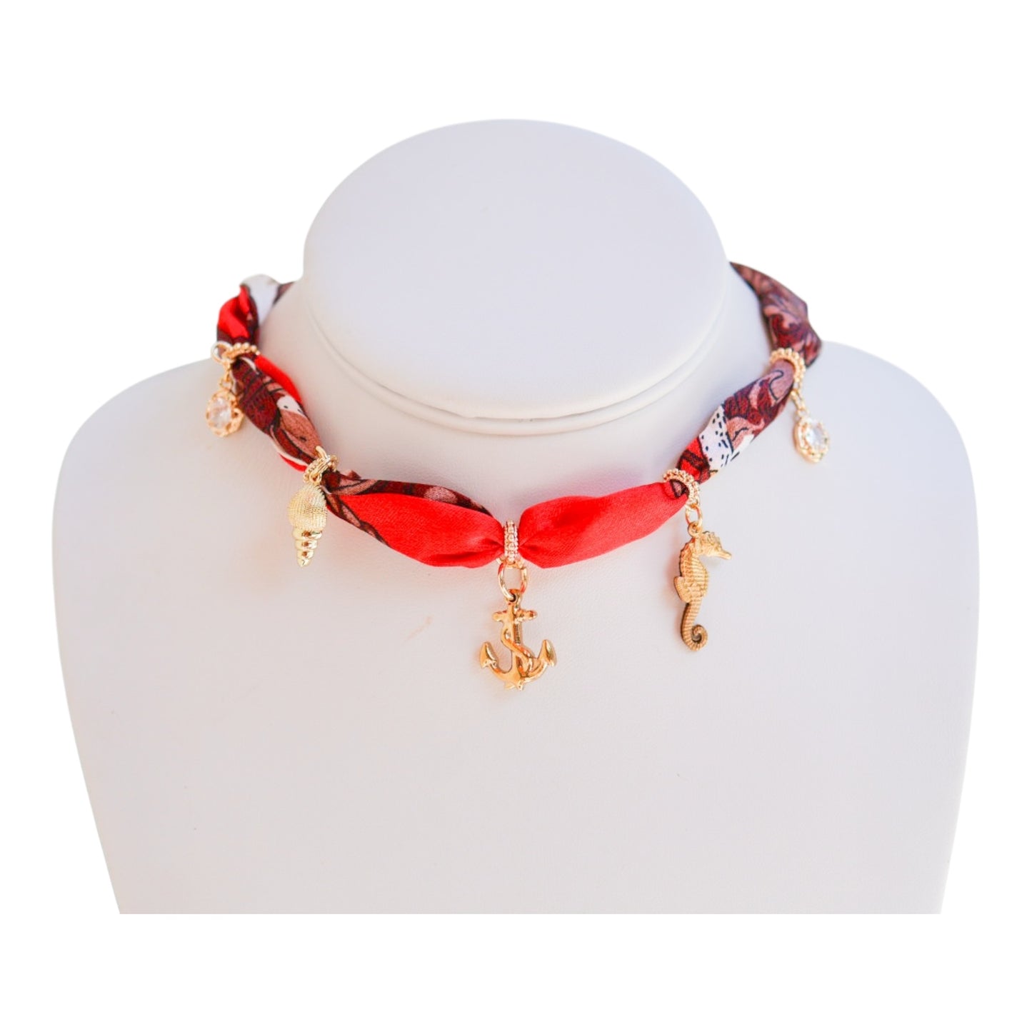 Red Regatta Scarf Necklace