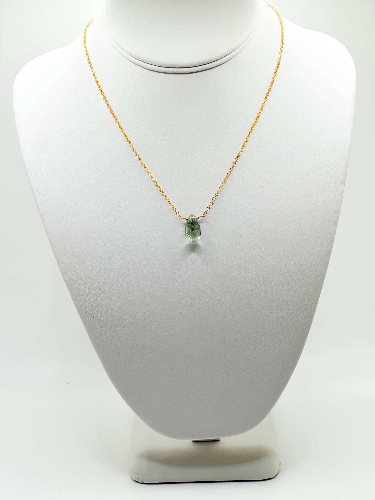 Green Amethyst Drop Necklace