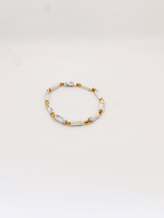 Howlite Bar Stretch Bracelet