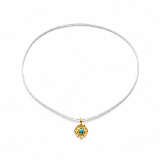 Luminous Aura White Cord Necklace