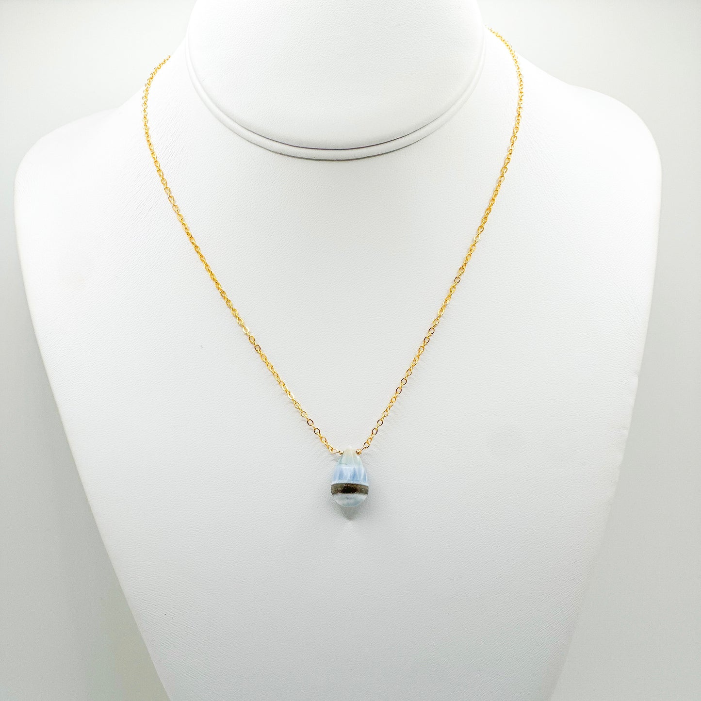 Blue opal Teardrop Necklace