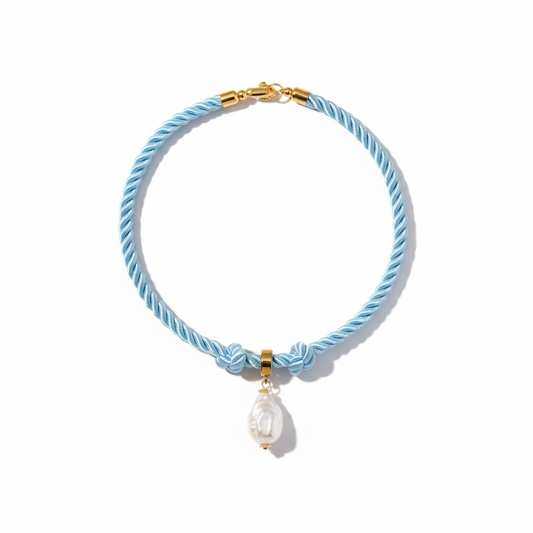 Sky Blue Pearl Necklace