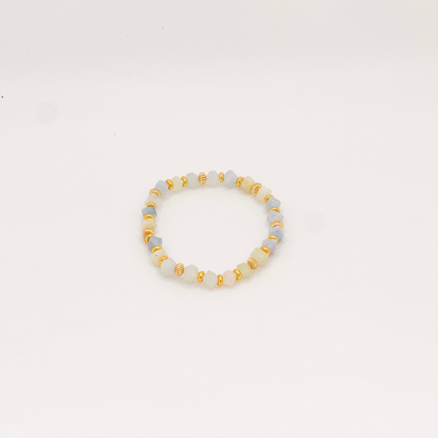 Faceted Aquamarine Stretch Bracelet