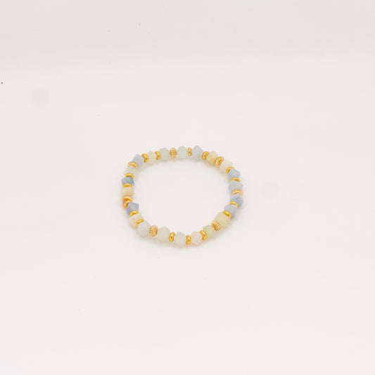 Faceted Aquamarine Stretch Bracelet