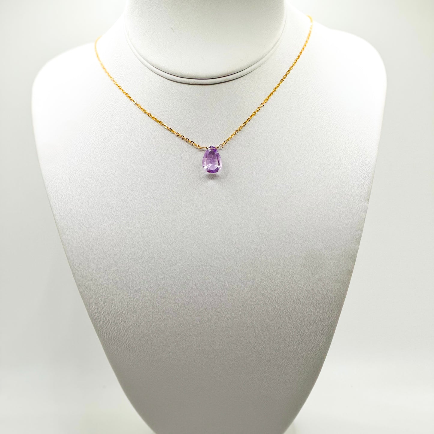 Purple Amethyst Drop Necklace