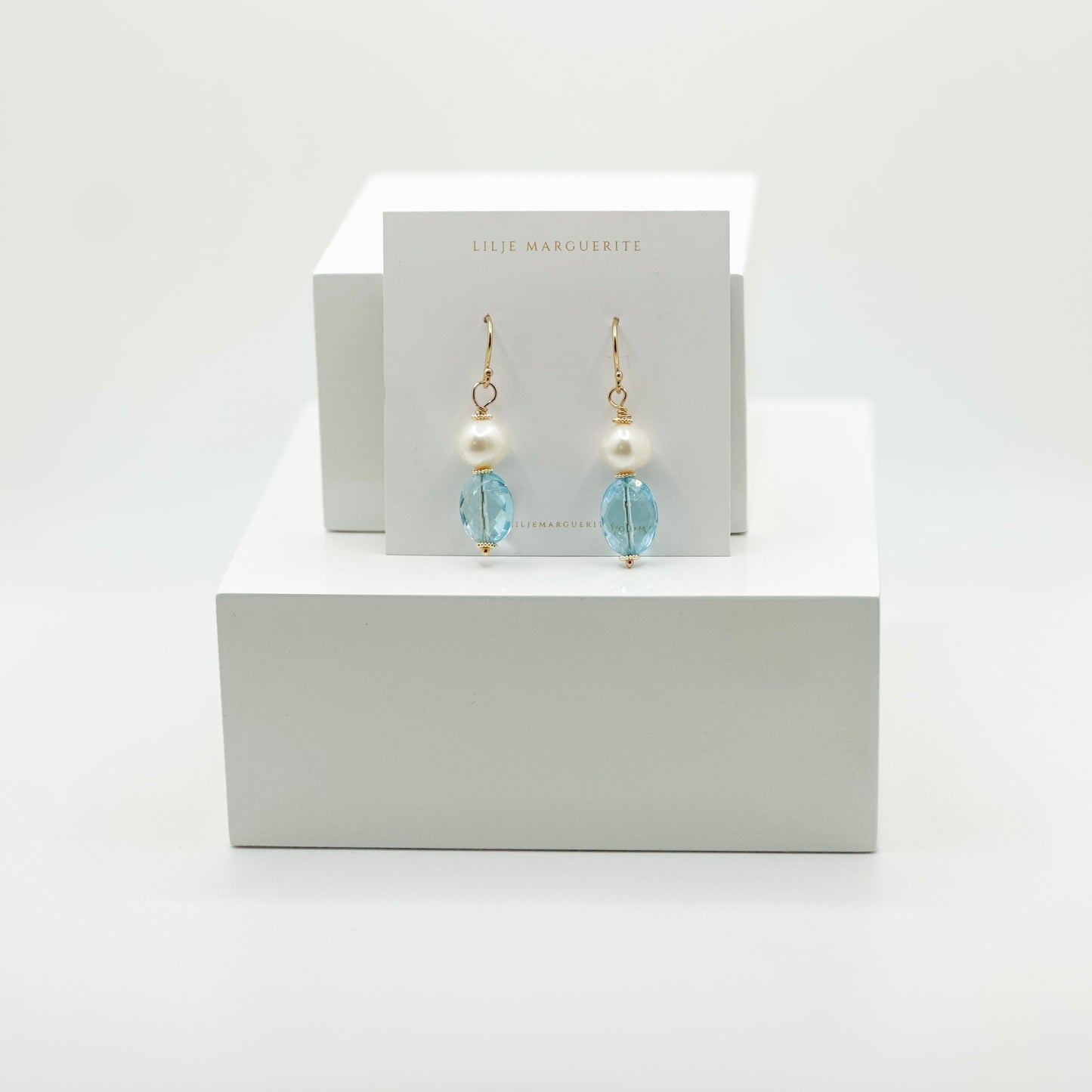 Blue Topaz Pearl Earring