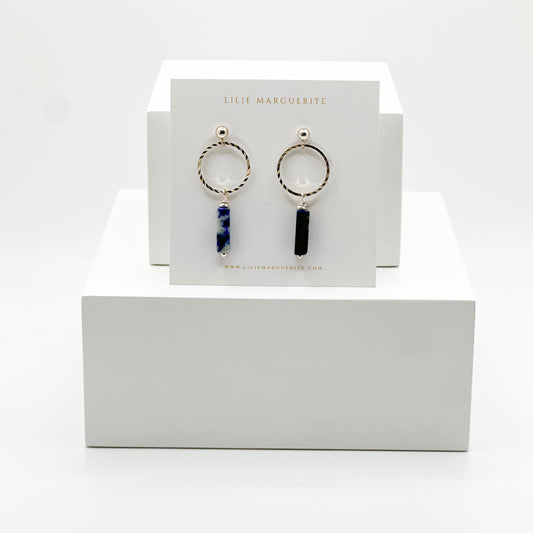 Sterling Silver Iolite Ring Earring