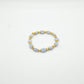 Blue Chalcendony & Pearl Stretch Bracelet