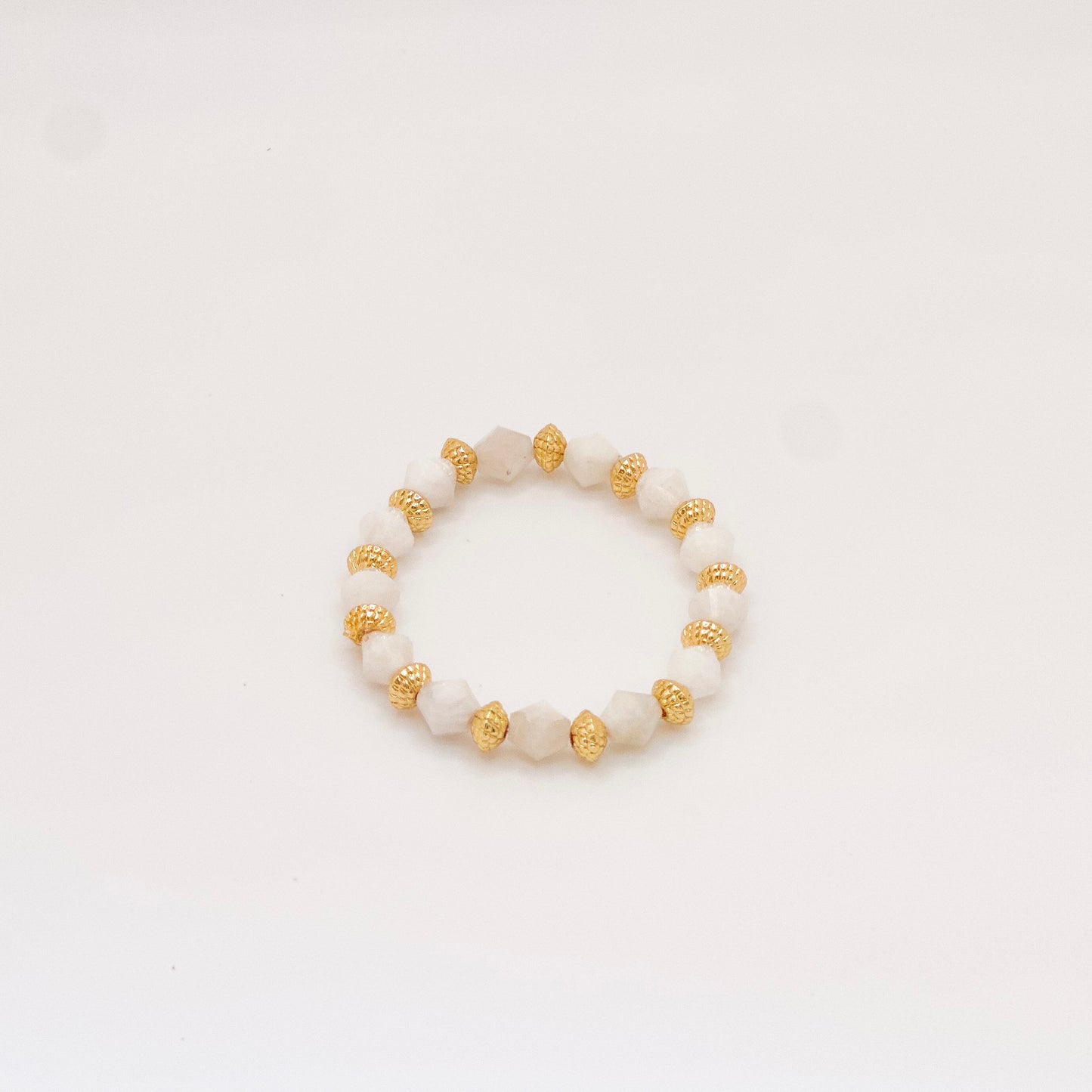 Faceted Moonstone Stretch Bracelet