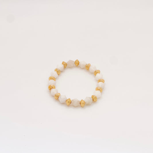 Faceted Moonstone Stretch Bracelet