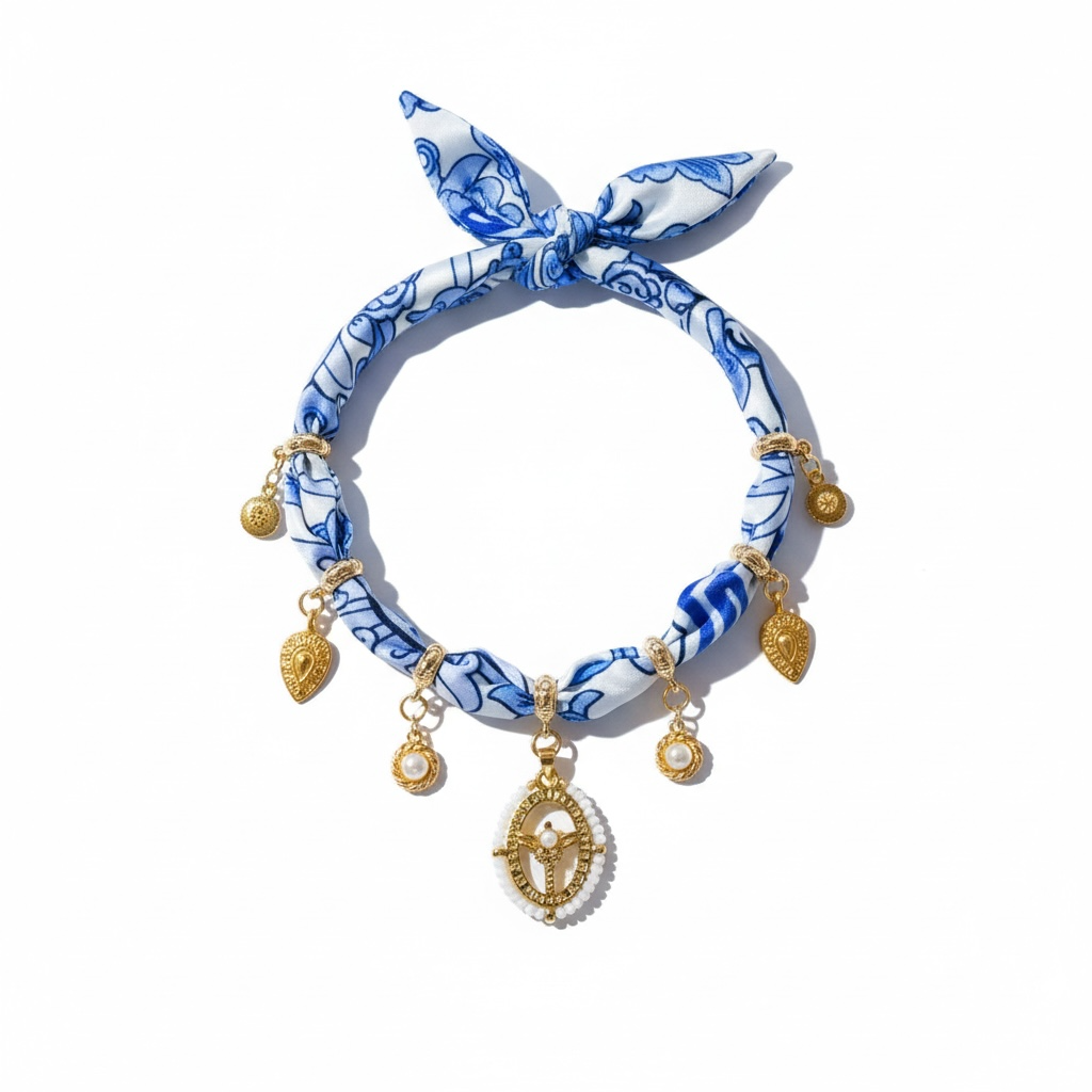 The Blue & Pearl Signature Wrap Necklace