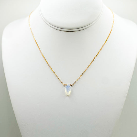 Faceted Opalite Pendant Necklace