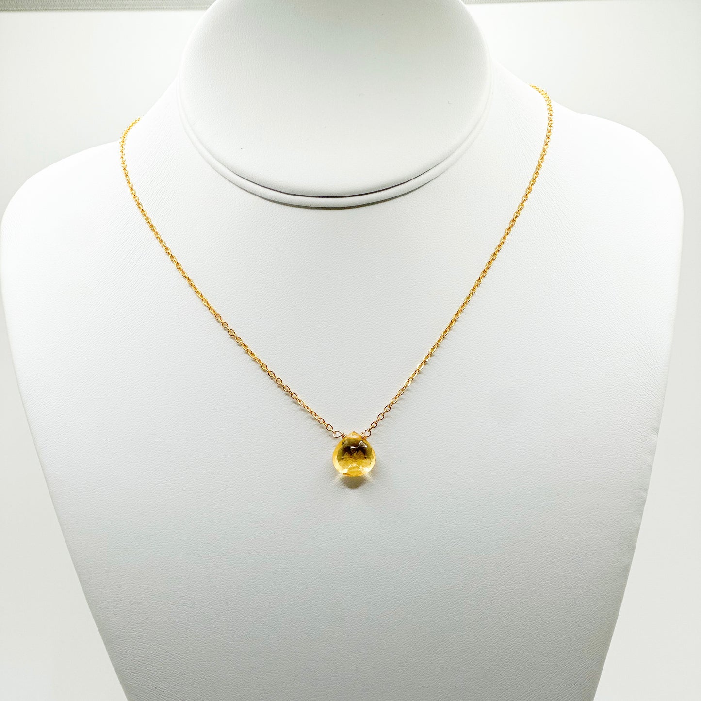 Citrine Drop Pendant Necklace