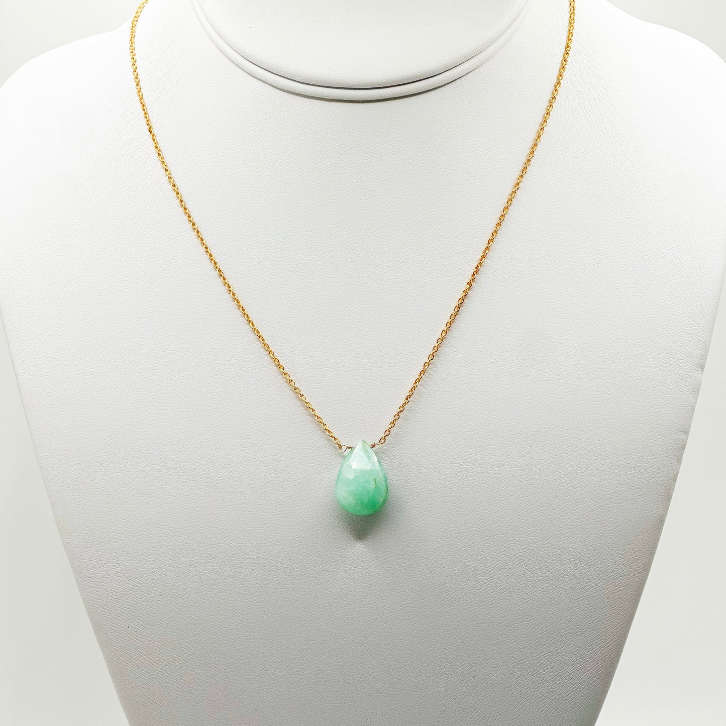 Blue Opal Faceted Pendant Necklace