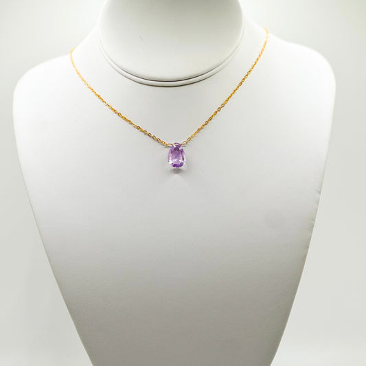 Purple Amethyst Drop Necklace