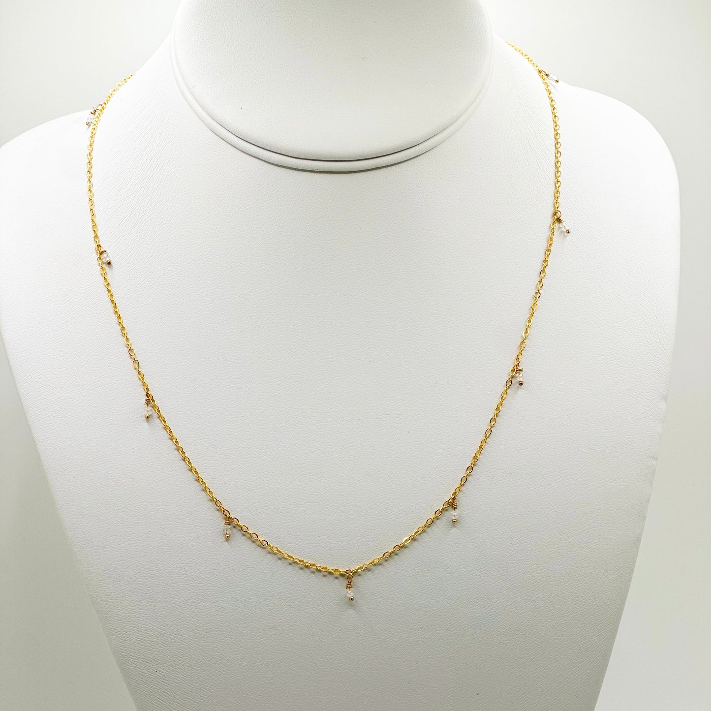 Dainty White Topaz Necklace