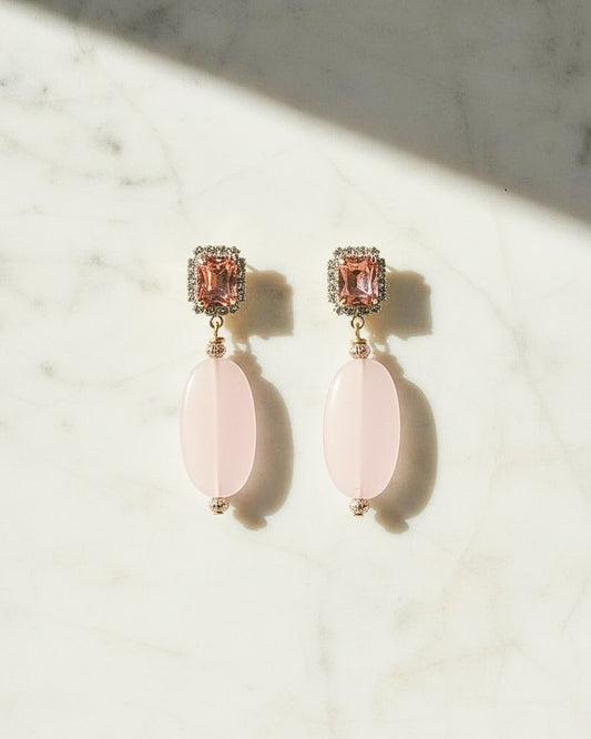 Rose Quartz Drop Earrings