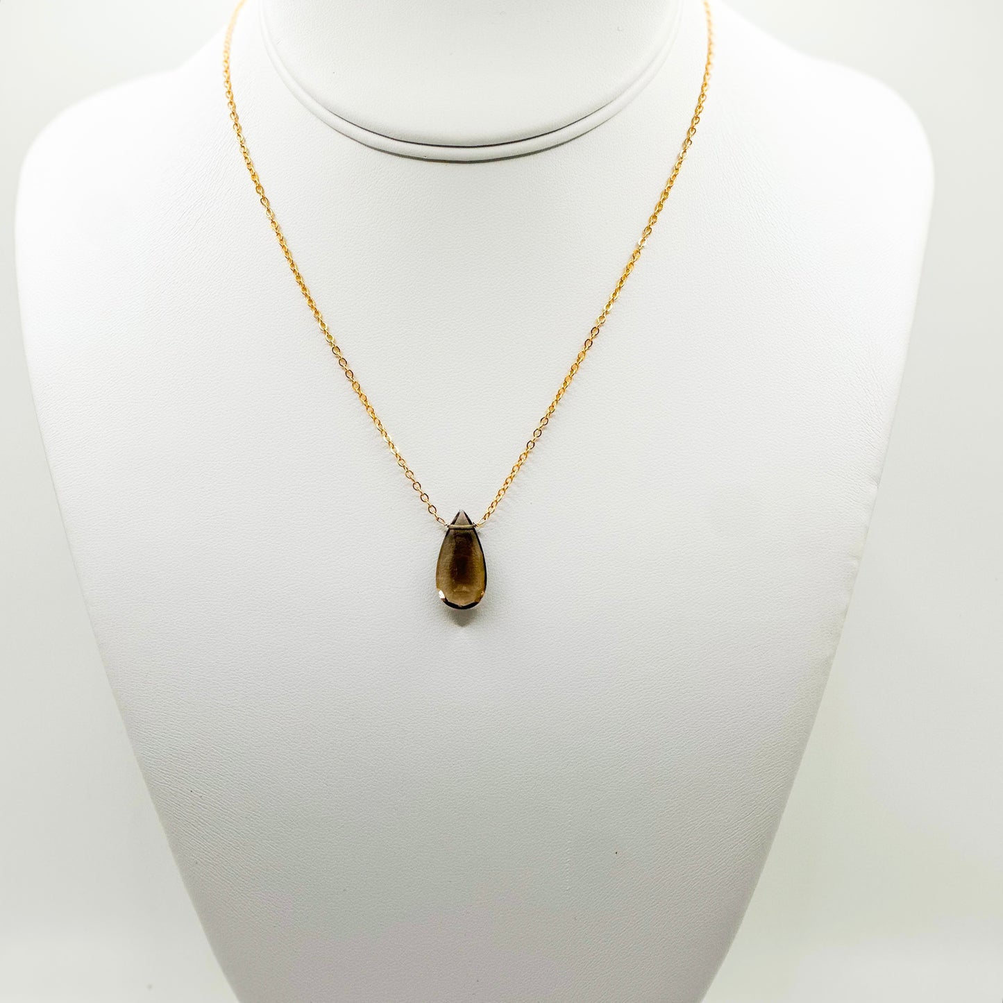 Smoky Quartz Large Drop Necklace