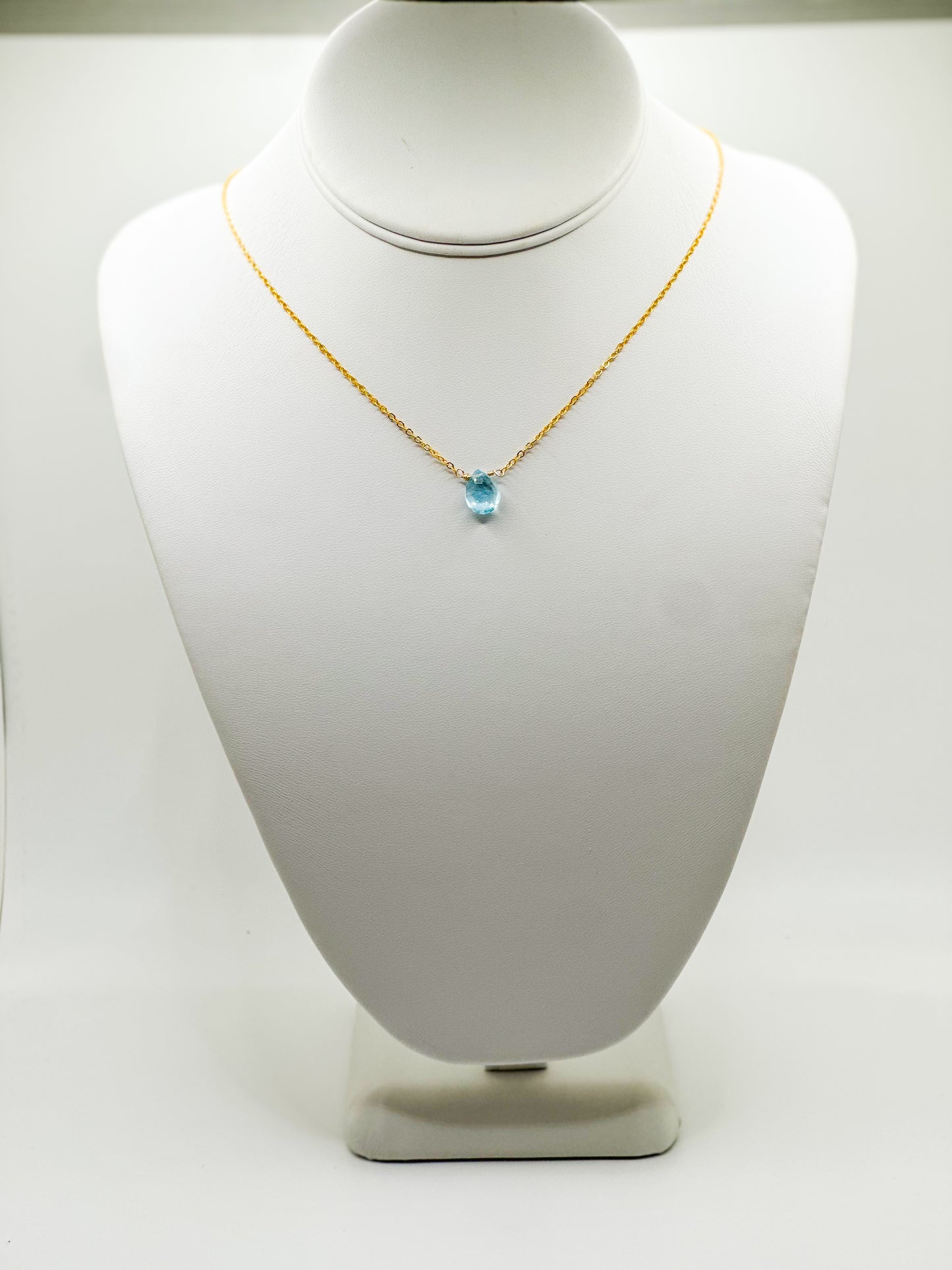 Blue Topaz Drop Necklace