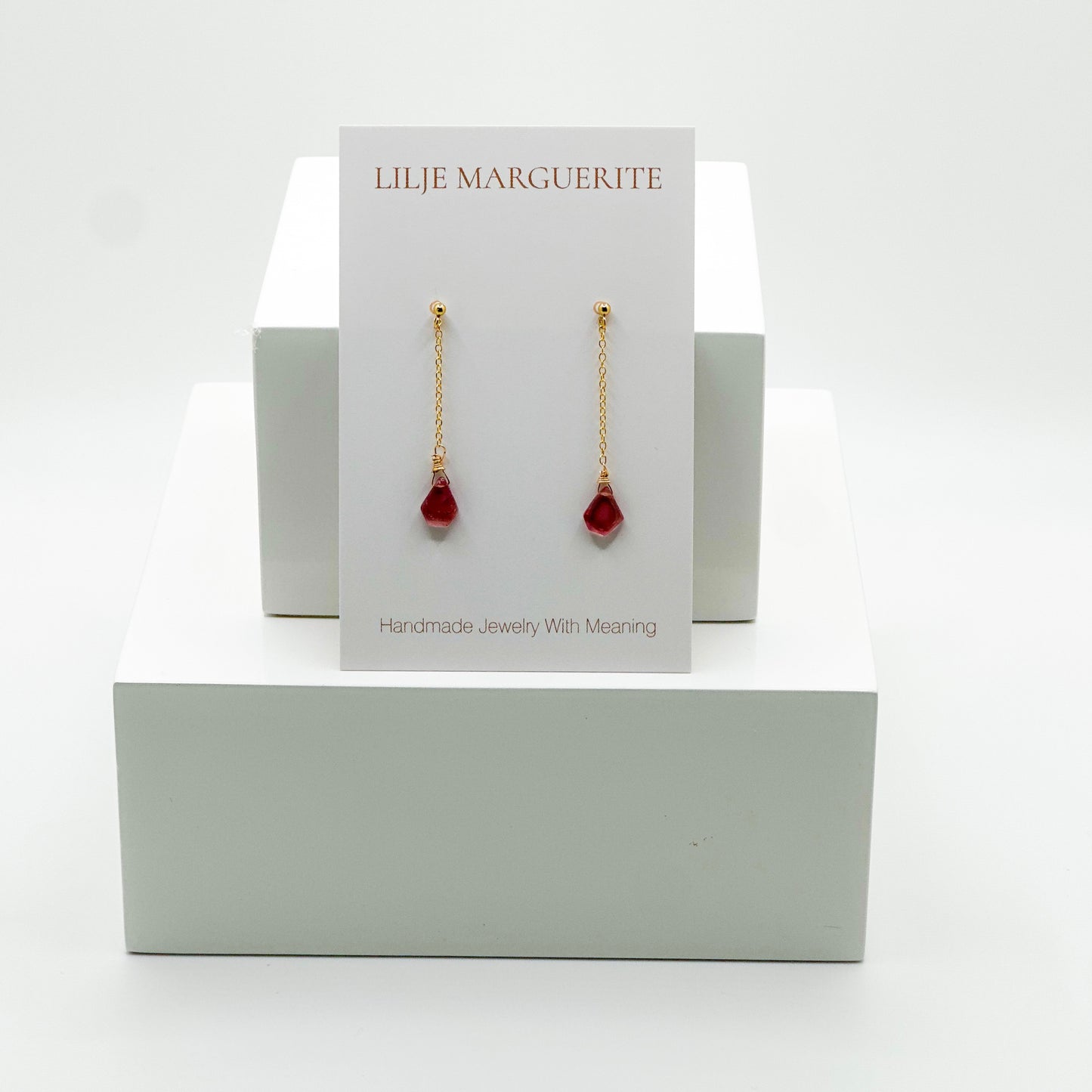 Pink Tourmaline Drop Earrings