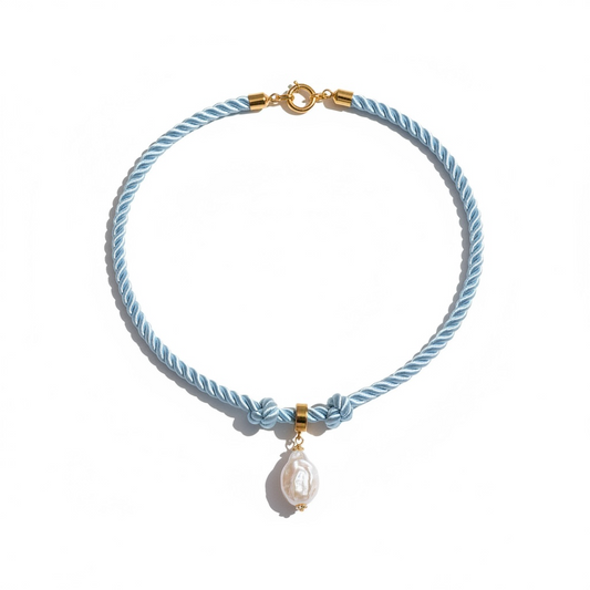 Sky Blue Pearl Necklace