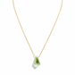 Green Amethyst Kite Pendant Necklace