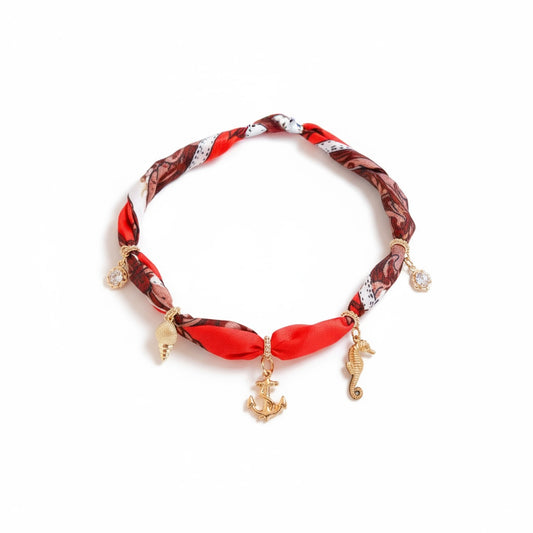 Red Regatta Scarf Necklace