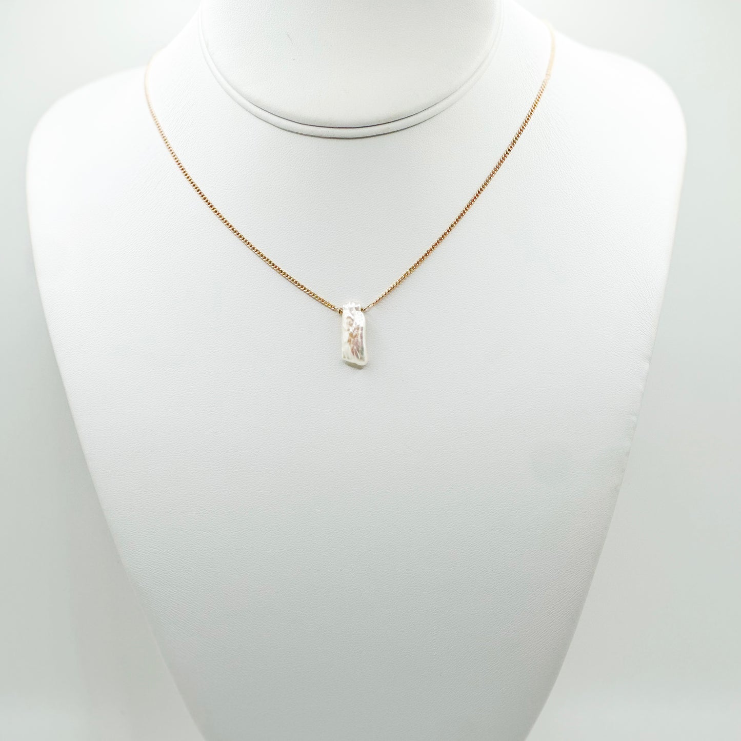 Long Pearl Gold Necklace