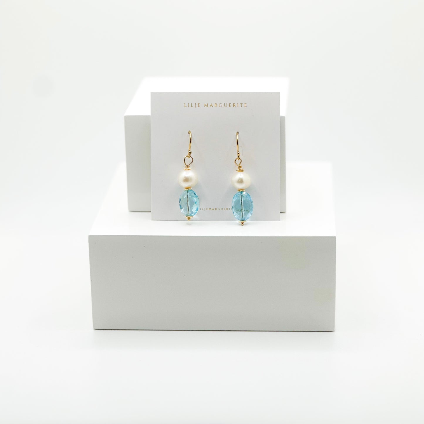 Blue Topaz Pearl Earring