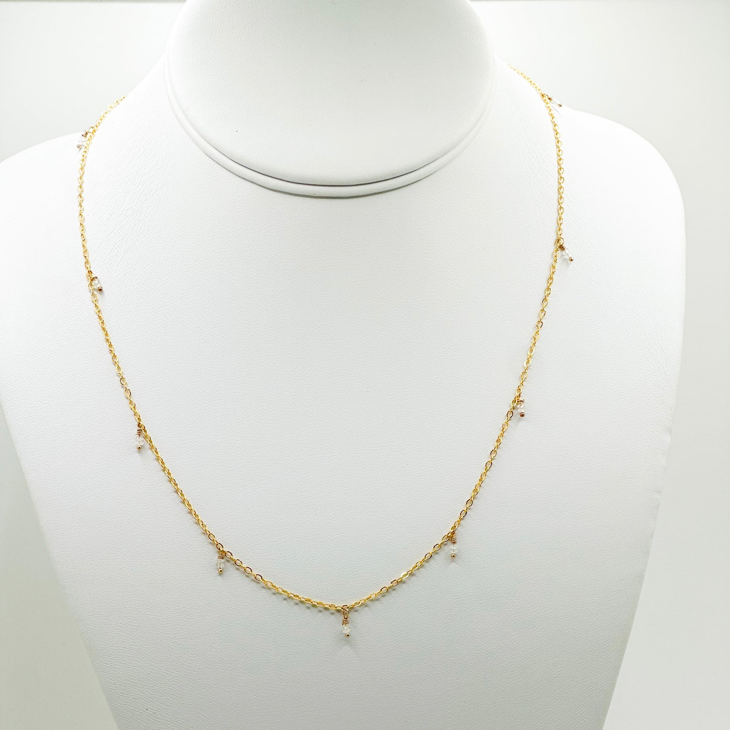 Dainty White Topaz Necklace