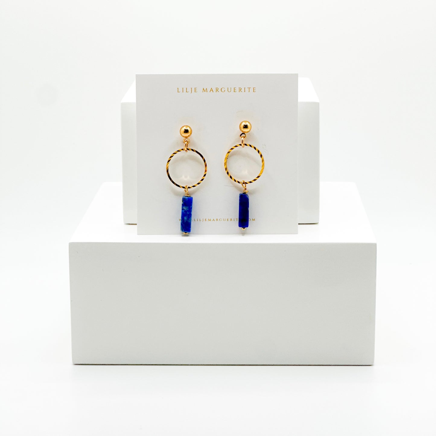 Lapis Lazul Bar Ring Earring