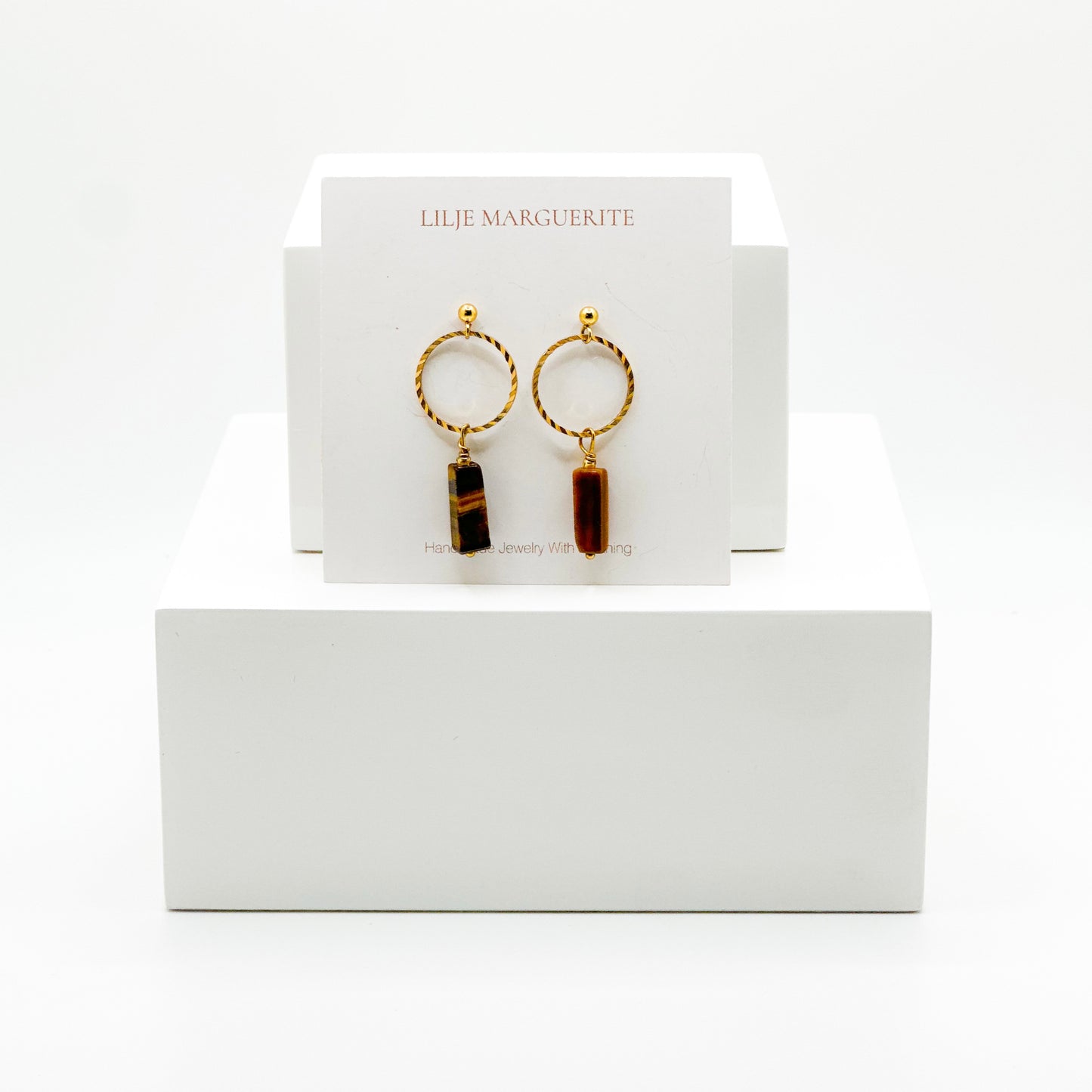 Smoky Quartz Bar Ring Earring