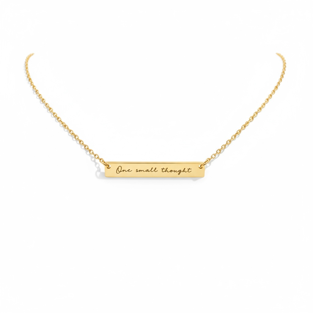 One Small Thought Gold Bar Necklace