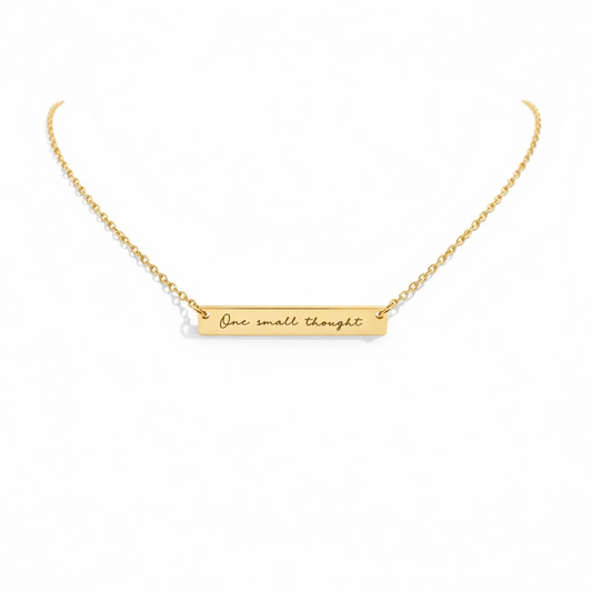 One Small Thought Gold Bar Necklace