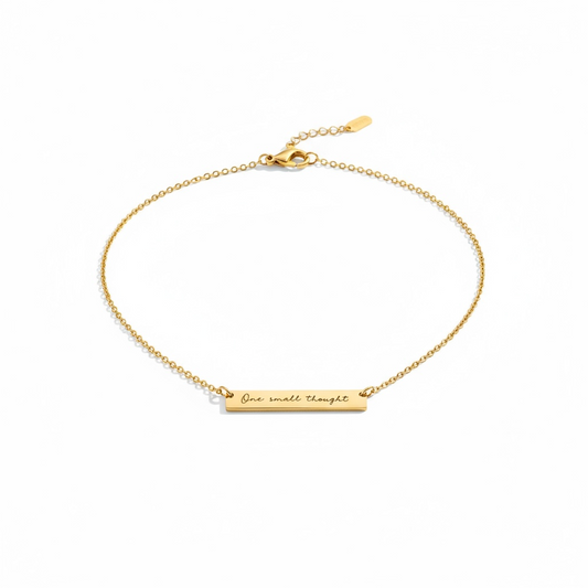 One Small Thought Gold Bar Necklace