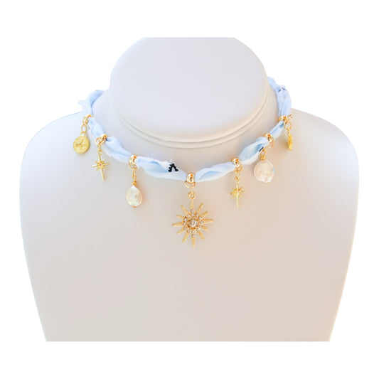 Coastal Charm Blue Bandana Necklace