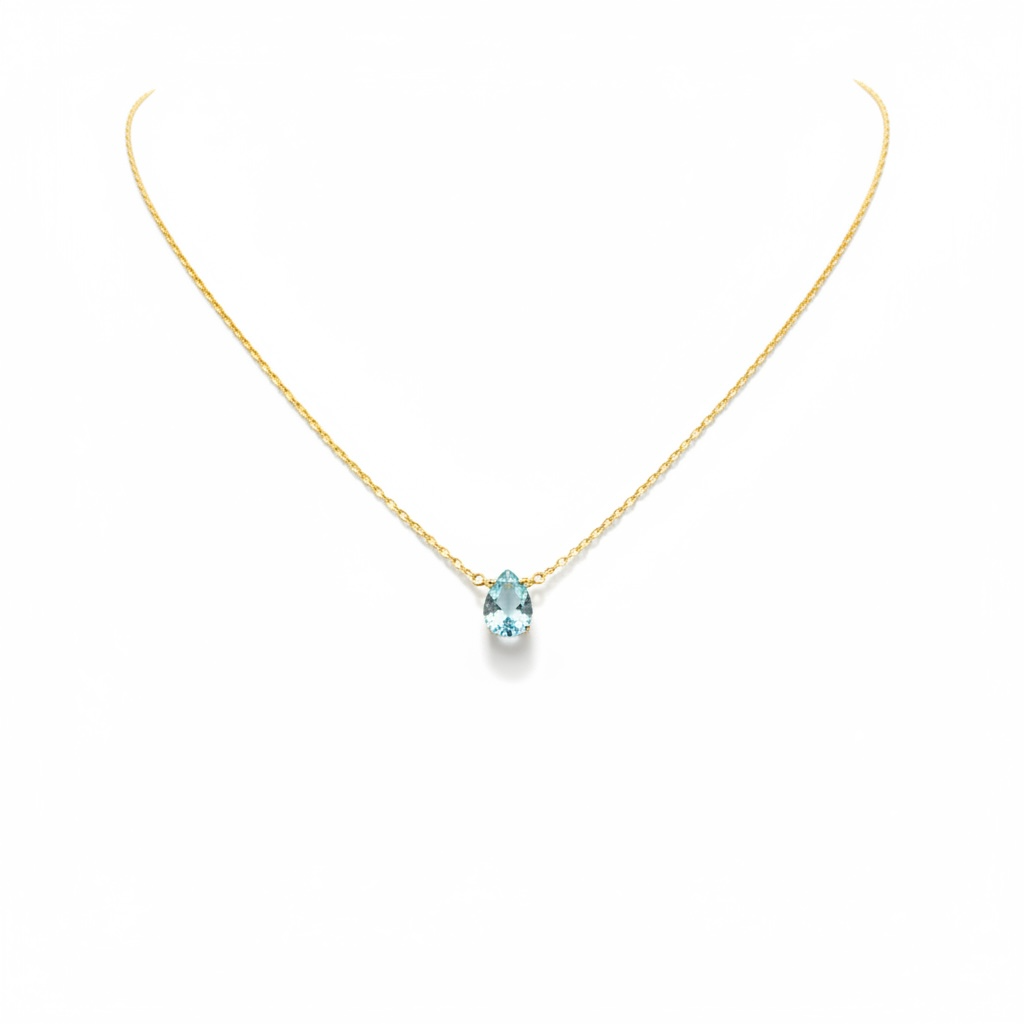 Blue Topaz Drop Necklace
