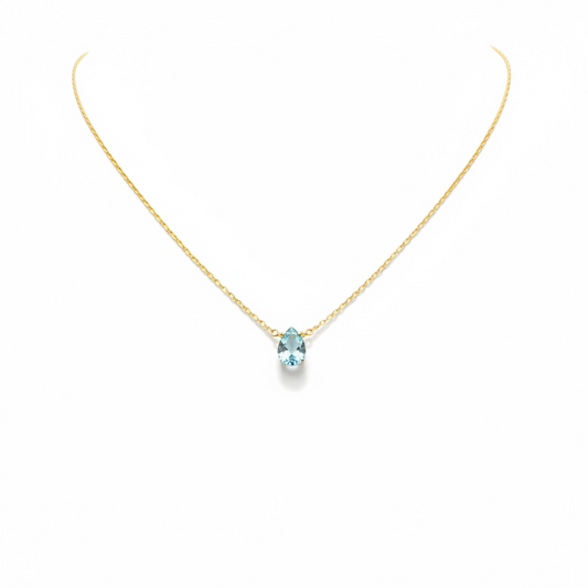 Blue Topaz Drop Necklace