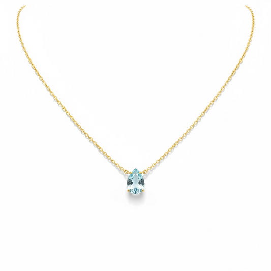 Blue Topaz Drop Necklace