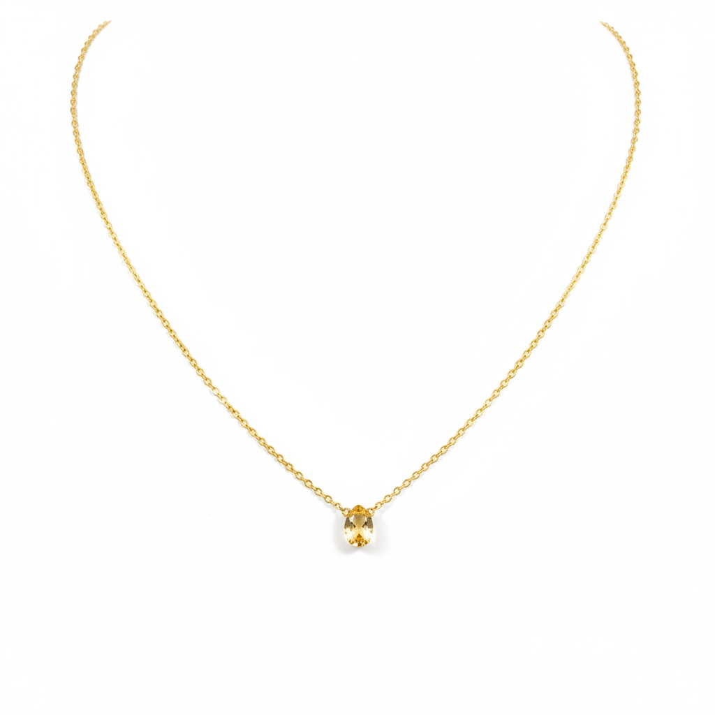 Citrine Drop Pendant Necklace