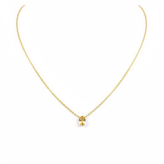 Citrine Drop Pendant Necklace