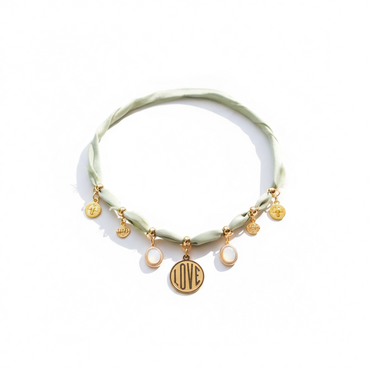 Sage Silk Love Necklace