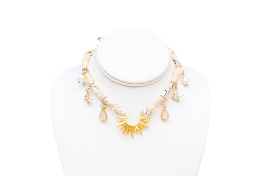 Here Comes The Sun Cream Bandana Necklace